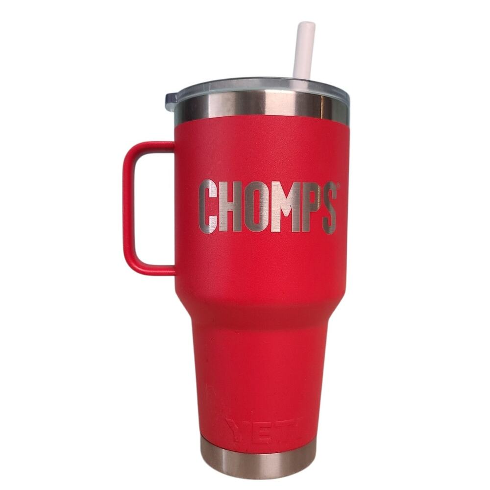 Yeti Rambler 35 oz Straw Mug Rescue Red Chomps
